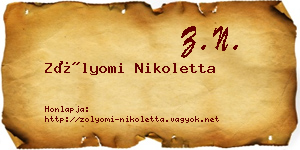Zólyomi Nikoletta névjegykártya